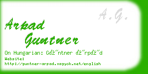 arpad guntner business card